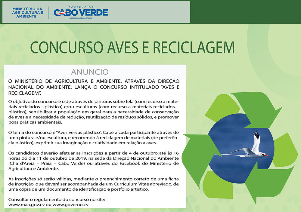 anuncio aves reciclagem